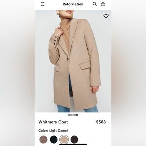Reformation Whitmore Coat in Light Camel
